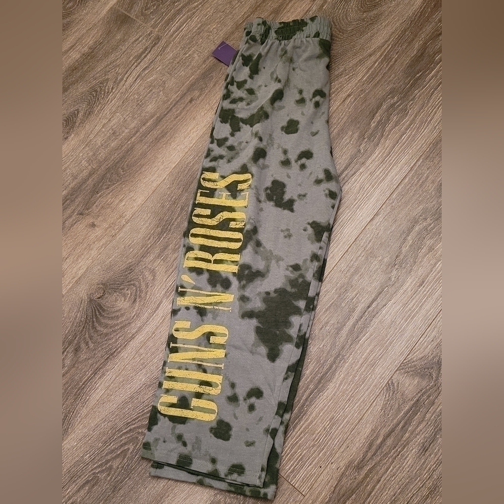 Guns N Roses Sweatpants Tie Dye Crop Lounge Medium